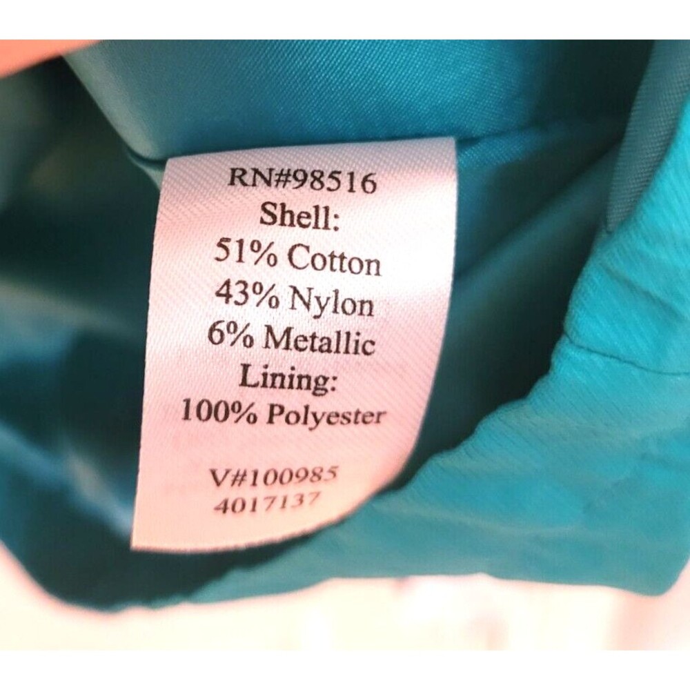 Cold Water Creek Woman’s Size 18 Teal Zip Windbreaker Light Jacket 3/4 Sleeve - Picture 4 of 6